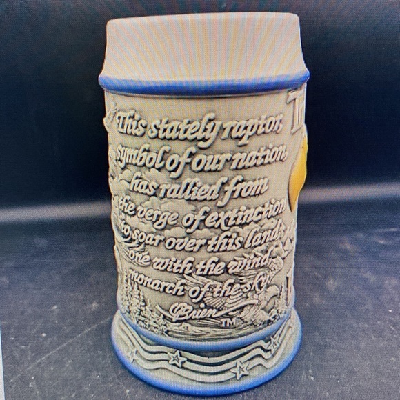 Tom O’Brien Bald Eagle Ceramic Bear Stein 2000 - Picture 5 of 7